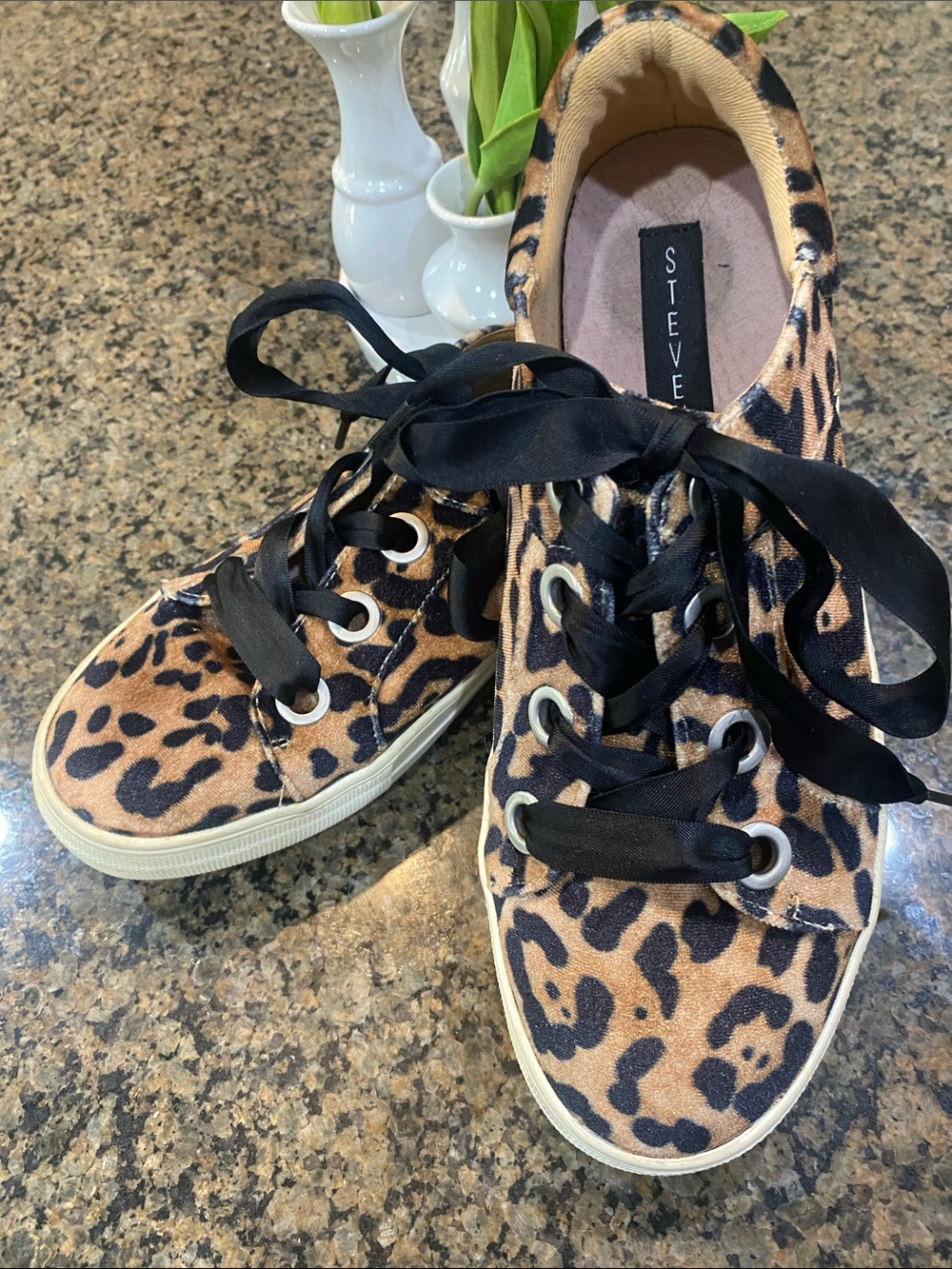Steven By Steve Madden Leopard Print Sneakers - Black & Brown